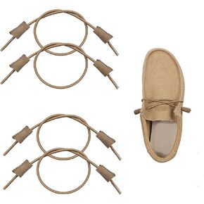 SONSIL Elastic Shoelaces Strings Replacement Laces for Hey Dude Shoes，No-Tie Laces (Two Pairs)