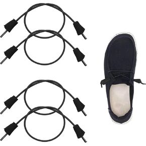 SONSIL Elastic Shoelaces Strings Replacement Laces for Hey Dude Shoes，No-Tie Laces (Two Pairs)