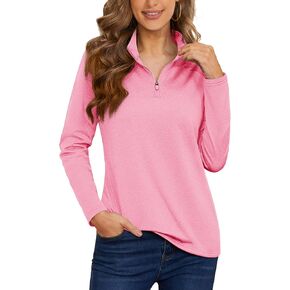 MAGCOMSEN Women's 1/4 Zip Shirts Fleece Pullover Long Sleeve Lightweight Shirts Running Workout Athletic Hiking Sweatshirts
