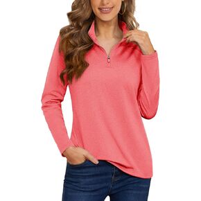 MAGCOMSEN Women's 1/4 Zip Shirts Fleece Pullover Long Sleeve Lightweight Shirts Running Workout Athletic Hiking Sweatshirts
