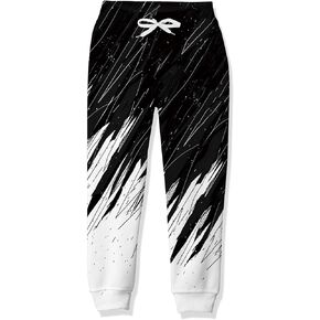 uideazone في سن المراهقة بنين بنات Sweatpants مضحك 3D الرسم الركض السراويل للرياضة الصالة الرياضية حجم عارضة 6-13 سنة in Kuwait