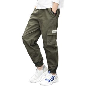 NATUST Boys Cargo Joggers Drawstring Jogging Pants Kids Elastic Waist Trousers in Saudi Arabia