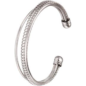 U7 Unisex Simple Cuff Bracelet 18K Real Gold Platinum Plated Fine Bracelets Fashion Jewelry Open Bangle Cuff Bracelets, Twisted or Heart Style in Saudi Arabia