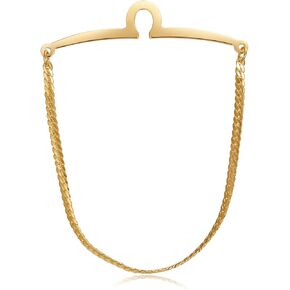 Yoursfs Tie Clip Chain 18K Gold Plated Single Loop Tie Chain Sets for Men Best Gift Personalized in Kuwait