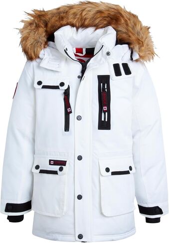 CANADA WEATHER GEAR Boys Winter Coat - Insulated Heavyweight Ski Jacket, Fur Trim Hood - Outerwear Windbreaker Parka (8-20) in Saudi Arabia