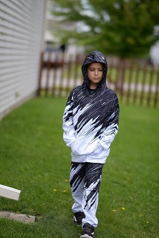 uideazone في سن المراهقة بنين بنات Sweatpants مضحك 3D الرسم الركض السراويل للرياضة الصالة الرياضية حجم عارضة 6-13 سنة in Saudi Arabia