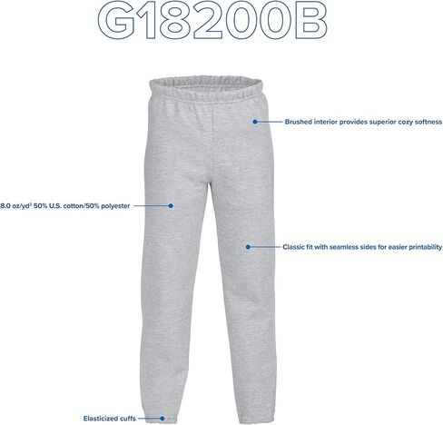 Gildan Youth Elastic Bottom Sweatpants, Style G18200B in Saudi Arabia