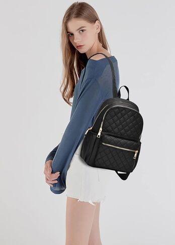 حقيبة ظهر IHAYNER للنساء من النايلون حقائب ظهر كاجوال بنمط مبطن وحقائب كتف صغيرة للنهار in Kuwait