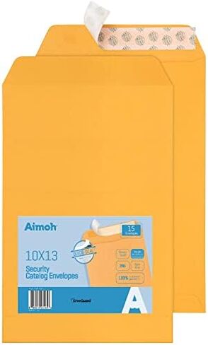 Aimoh 100 10 x 13 Self-Seal Brown Kraft Catalog Envelopes - 28lb, 100 Count, Ultra Strong Quick-Seal, 10x13 inch (39300) in Saudi Arabia