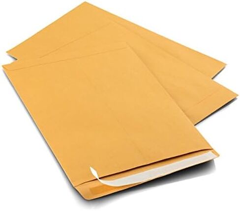 Aimoh 100 10 x 13 Self-Seal Brown Kraft Catalog Envelopes - 28lb, 100 Count, Ultra Strong Quick-Seal, 10x13 inch (39300) in Saudi Arabia