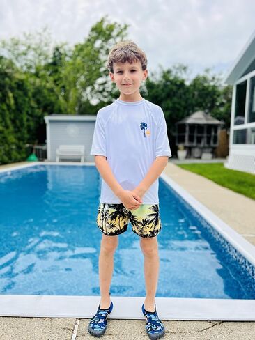 Cozople Boys Swim Trunks with Boxer Brief Liner Compression Swimwear Quick Dry Swim Shorts Bathing Suits 7-20 Years in Kuwait