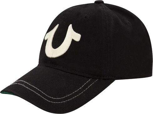 True Religion Kids Baseball Hat with Large Horseshoe Logo, Black, One Size in Saudi Arabia
