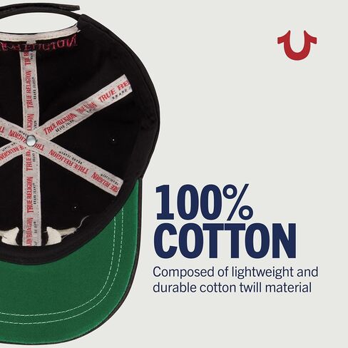 True Religion Kids Baseball Hat with Large Horseshoe Logo, Black, One Size in Saudi Arabia