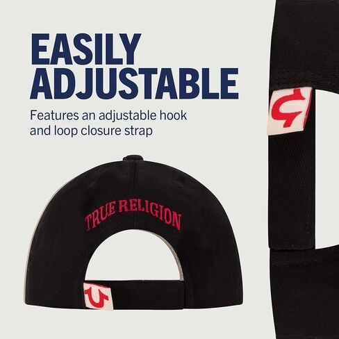 True Religion Kids Baseball Hat with Large Horseshoe Logo, Black, One Size in Saudi Arabia