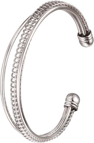 U7 Unisex Simple Cuff Bracelet 18K Real Gold Platinum Plated Fine Bracelets Fashion Jewelry Open Bangle Cuff Bracelets, Twisted or Heart Style in Kuwait