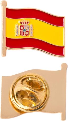 Spain Lapel Pin Country Enamel Made of Metal Souvenir Hat Men Women Patriotic Spanish (Waving Flag Lapel Pin) in Saudi Arabia