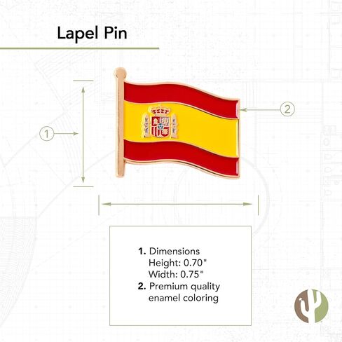 Spain Lapel Pin Country Enamel Made of Metal Souvenir Hat Men Women Patriotic Spanish (Waving Flag Lapel Pin) in Saudi Arabia