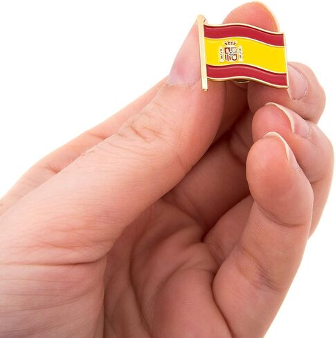 Spain Lapel Pin Country Enamel Made of Metal Souvenir Hat Men Women Patriotic Spanish (Waving Flag Lapel Pin) in Saudi Arabia