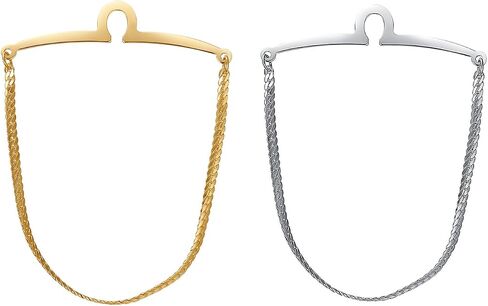 Yoursfs Tie Clip Chain 18K Gold Plated Single Loop Tie Chain Sets for Men Best Gift Personalized in Kuwait