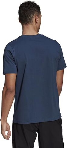 adidas Branded Tape Logo Graphic Tee (Navy Blue/Multi, Large) in Saudi Arabia
