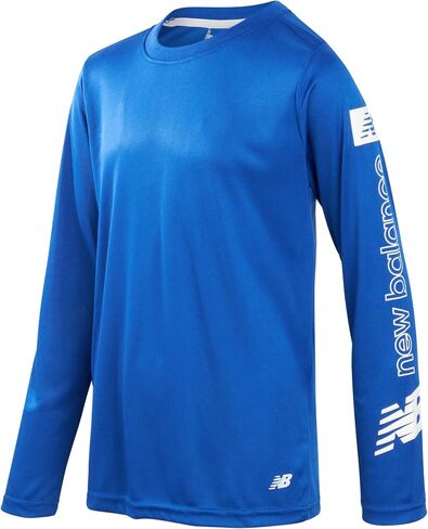 New Balance Boys' Athletic T-Shirt - 2 Pack Active Performance Dry-Fit Sports Short and Long Sleeve Shirt (8-20) in Saudi Arabia