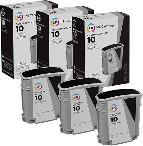 استبدال خرطوشة الحبر المعاد تصنيعها من LD Products لـ HP 10 C4844A عالي الإنتاجية (أسود، 3 عبوات) in Saudi Arabia
