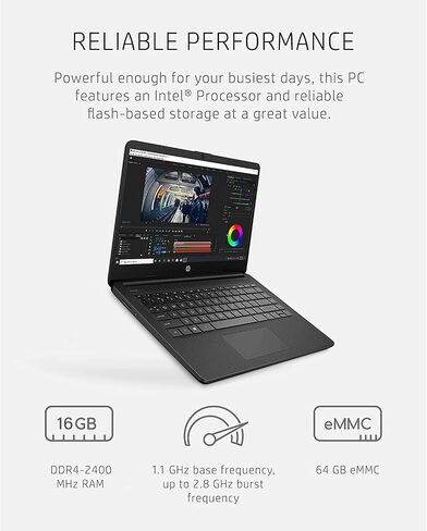 أحدث كمبيوتر محمول HP Premium بشاشة لمس عالية الدقة مقاس 14 بوصة لعام 2022، ومعالج Intel ثنائي النواة يصل إلى 2.8 جيجا هرتز، وذاكرة وصول عشوائي سعتها 8 جيجا بايت، وتخزين eMMC سعة 64 جيجا بايت، وكاميرا ويب، وبلوتوث، وHDMI، وWi-Fi، أزرق، Windows 10 مع Micro in Kuwait