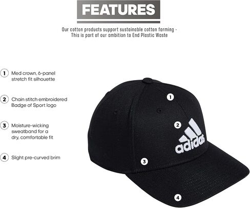 adidas Men's Producer 2 Structured Stretch Fit Cap in Saudi Arabia