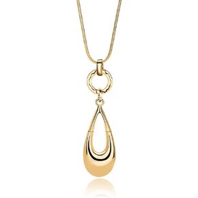 welbijoux Long Necklaces for Women Waterdrop Pendant Sweater Layered Y Statement Bohemian Silver Chain Necklace with Gifts Box Jewelry in Saudi Arabia