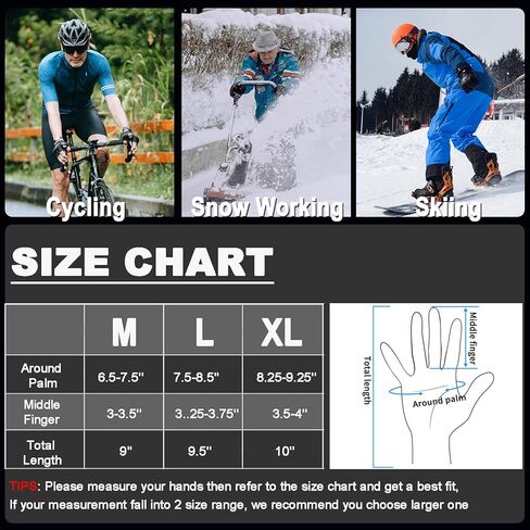 قفازات الشتاء من Weitars، قفاز رياضي حراري مقاوم للماء للرجال والنساء للجري وركوب الدراجات والمشي لمسافات طويلة، قفاز دافئ للعمل in Kuwait