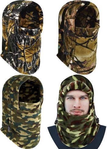 Syhood 4 Pack Camo Balaclava Ski Face Covering Winter Thick Fleece Neck Warmer Gaiter Thermal Headwear for Men Women Outdoors in Saudi Arabia