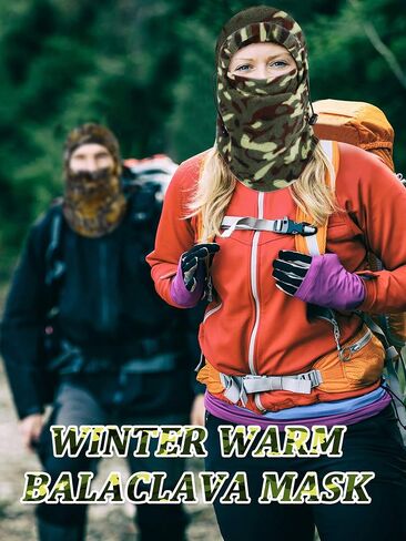 Syhood 4 Pack Camo Balaclava Ski Face Covering Winter Thick Fleece Neck Warmer Gaiter Thermal Headwear for Men Women Outdoors in Saudi Arabia