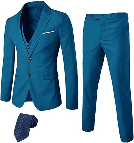 EastSide Men's 3 Pieces Suit, Slim Fit 2 Buttons Tux, Blazer Vest &Pants Jacket Set in Kuwait