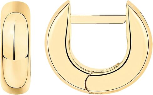 PAVOI 14K Gold Plated 925 Sterling Silver Post Ultra Thick Huggie Earring | Women's Mini Hoop Earrings | Gold Plated Small Hoops in Kuwait