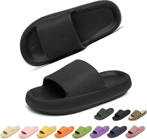 Geweo Cloud Slippers للنساء والرجال وسادة النعال سميكة وحيد سحابة وسادة الشرائح سوبر مريح لينة رغوة الشرائح عدم الانزلاق دش الحمام الشرائح الصنادل للجنسين in Saudi Arabia