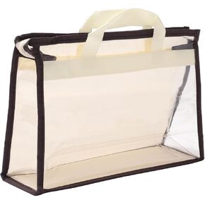 PATIKIL Handbag Dust Bags, Clear Purse Storage Organizer S Size PVC Dustproof Handbag Cover Transparent Purse Protector, Beige in Saudi Arabia