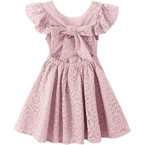 Toddler Girls Lace Dress Ruffle Sleeveless Tie Back Halter Dresses for Party Wedding in Saudi Arabia