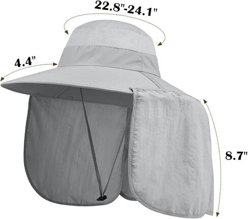 2 Pack Outdoor UV Protection Wide Brim Sun Hat,UPF50+ Fishing Hat for Men & Women with Large Neck Flap in Saudi Arabia