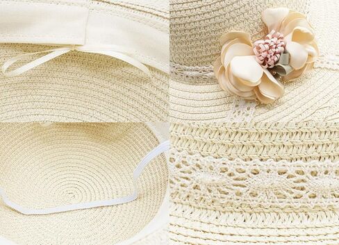 Bienvenu Little Girl Kids Summer Straw Hat Wide Brim Floppy Beach Sun Visor Hat in Saudi Arabia