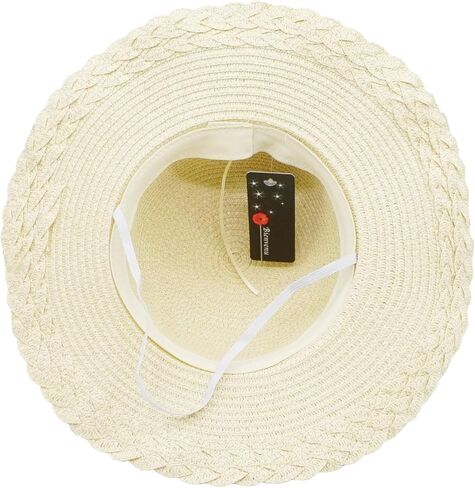 Bienvenu Little Girl Kids Summer Straw Hat Wide Brim Floppy Beach Sun Visor Hat in Saudi Arabia