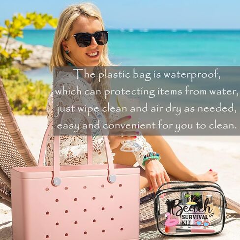 حقيبة إدراج بولي كلوريد الفينيل شفافة لحقيبة Bogg حقيبة حمل الشاطئ ملحقات حقيبة مكياج شفافة بسحاب داخلي متوافقة مع حقيبة Bogg حقيبة حمل حقائب السفر منظم التخزين in Kuwait