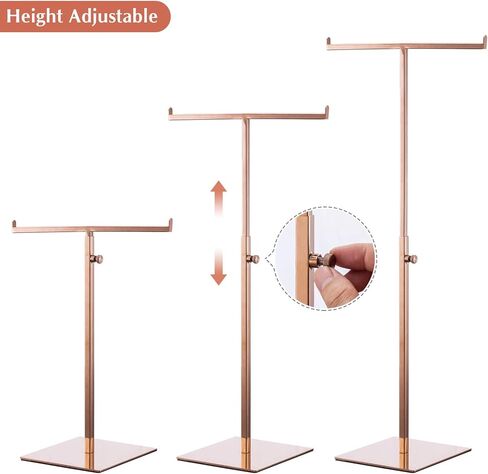 حامل عرض حقيبة يد على شكل حرف T قابل للتعديل من Polmart - ذهبي وردي (2 - حزمة) in Kuwait