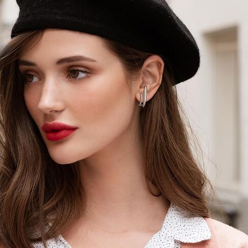 Claw Earrings for Women Gold Ear Cuff Earrings Minimalist Hoop Earrings Double Hoop Huggie Earrings for Piercing Gift for Her in Kuwait