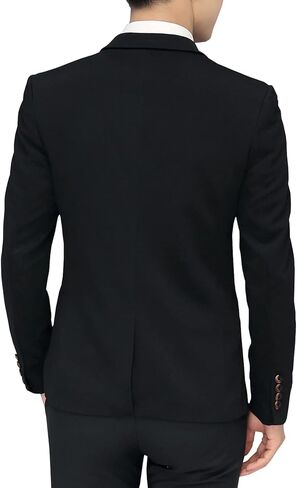 DAVID.ANN Men's Slim Fit Casual One Button Blazer Jacket in Kuwait