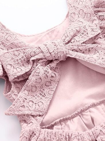 Toddler Girls Lace Dress Ruffle Sleeveless Tie Back Halter Dresses for Party Wedding in Saudi Arabia