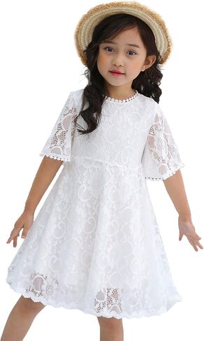 Youwon Flower Girls Dress Lace Dress Vintage Country Wedding Party Dress 2-6 7-16 in Kuwait