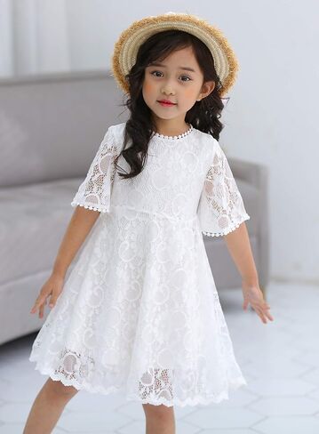 Youwon Flower Girls Dress Lace Dress Vintage Country Wedding Party Dress 2-6 7-16 in Kuwait