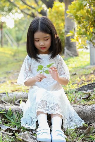 Youwon Flower Girls Dress Lace Dress Vintage Country Wedding Party Dress 2-6 7-16 in Kuwait