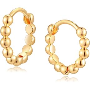 WEARON 14K Gold Plated Huggie Earrings for Women Personality Simplicity Twisted Chain Hoop Earrings Hypoallergenic Designer Ear Rings Fashion Jewelry Hollow Out Earrings