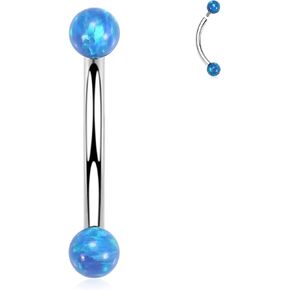 GAGABODY Eyebrow Jewelry 16g G23 Titanium Eyebrow Piercing Jewelry Curved Barbell 16g Belly Button Ring 6mm-12mm Cartilage Earring Labret Stud 16g Belly Rings Navel Rings Eyebrow Piercings Opal Ball in Saudi Arabia